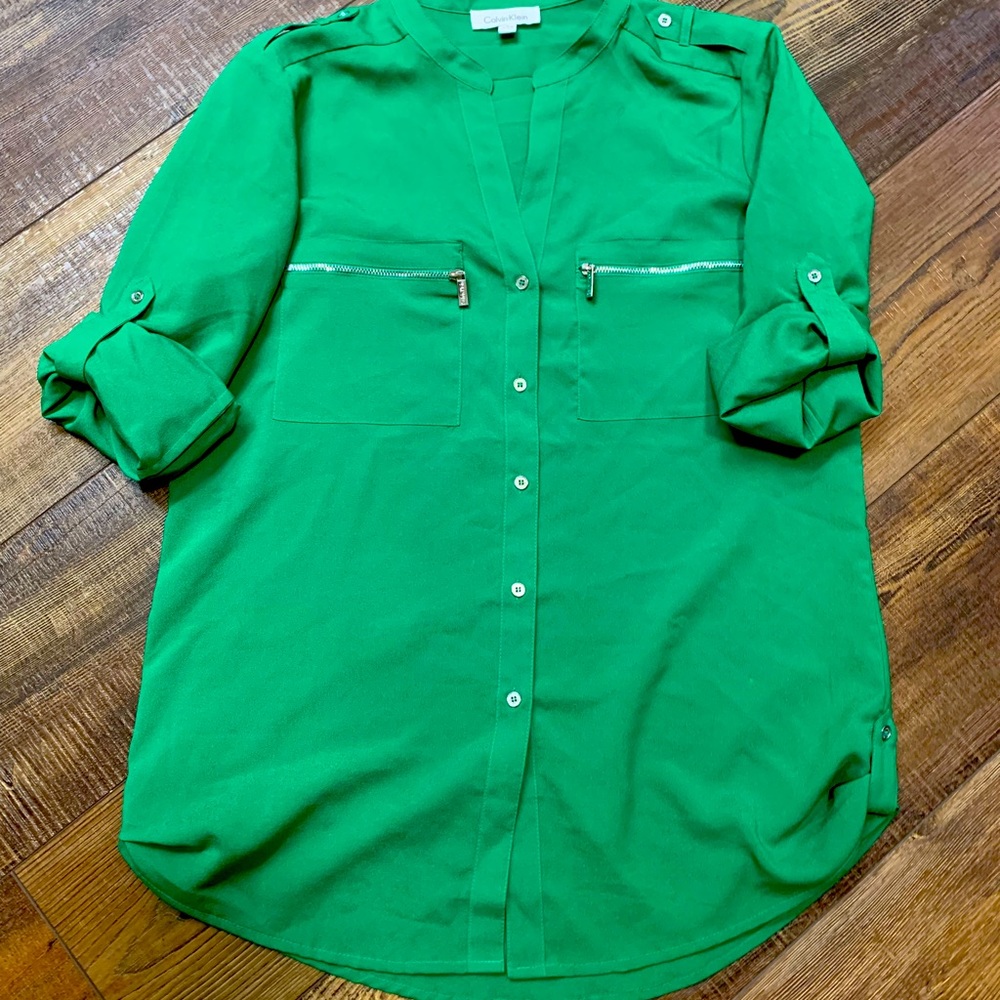 Emerald Green Calvin Klein Blouse